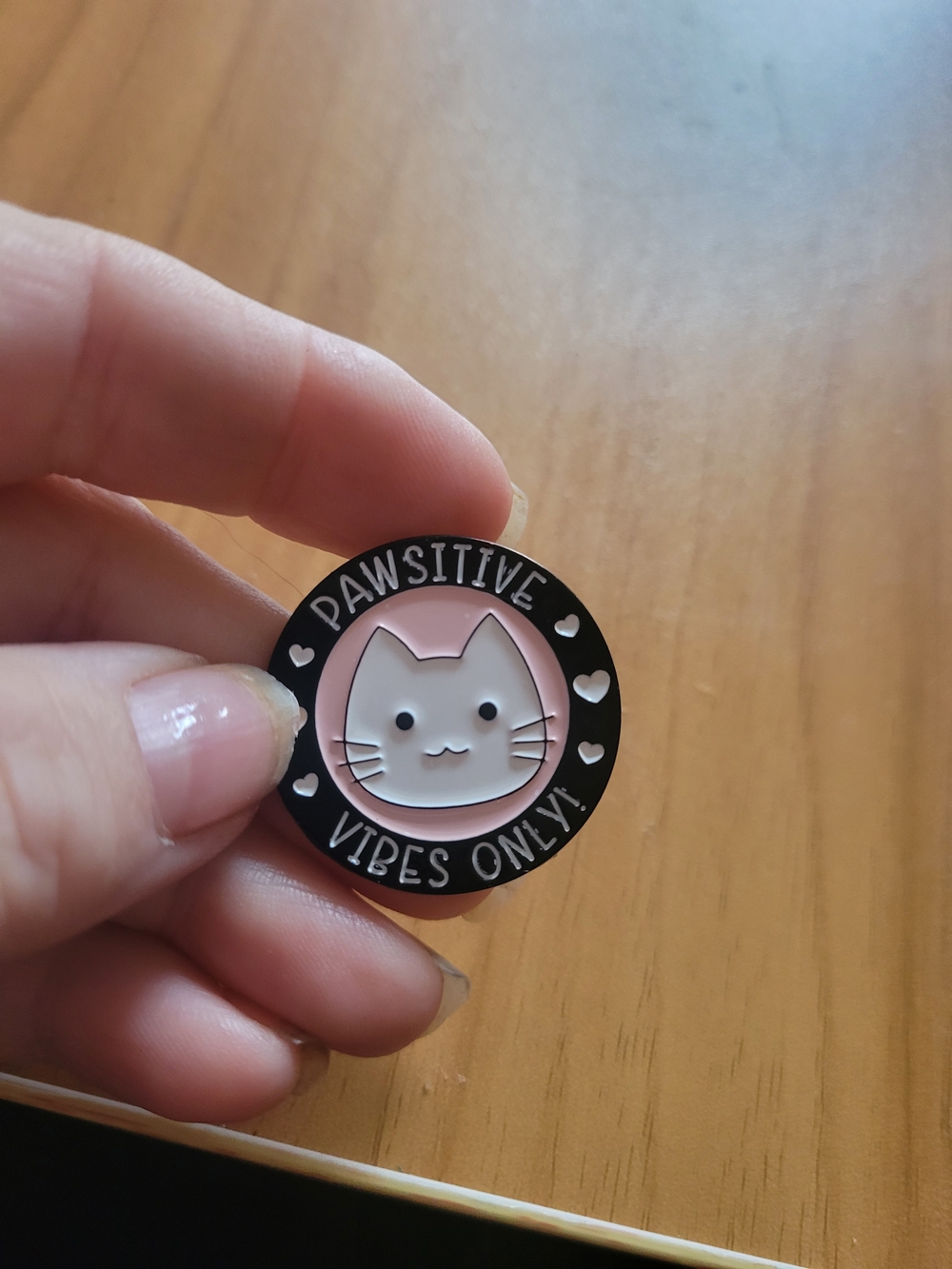 👻BUY 1 GET 1 FREE👻 Pawsitive Vibes Only Pink Cat Enamel Pin